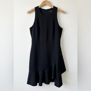 Banana Republic Black Sleeveless High Neck Mini Dress with Flounce Ruffle Hem